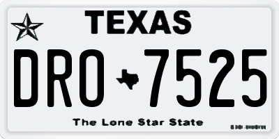TX license plate DRO7525