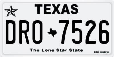 TX license plate DRO7526