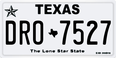 TX license plate DRO7527