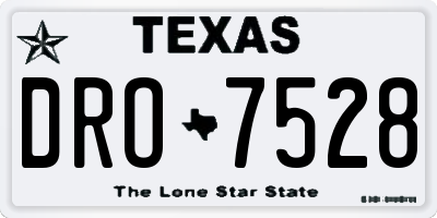 TX license plate DRO7528