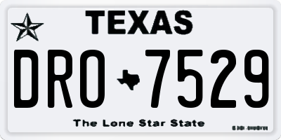 TX license plate DRO7529