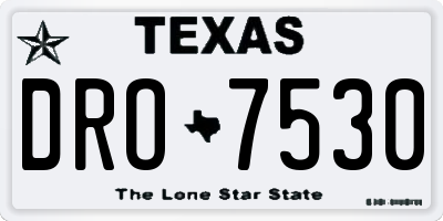 TX license plate DRO7530