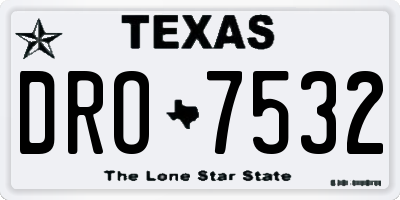 TX license plate DRO7532