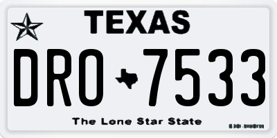 TX license plate DRO7533