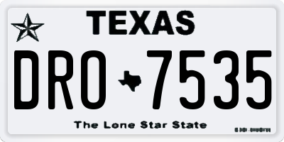 TX license plate DRO7535
