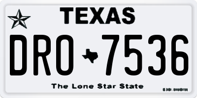 TX license plate DRO7536