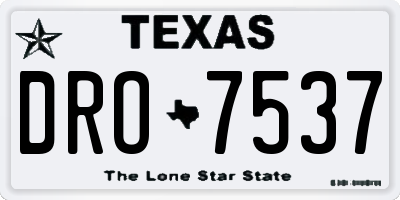 TX license plate DRO7537