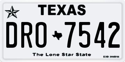 TX license plate DRO7542