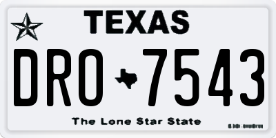TX license plate DRO7543