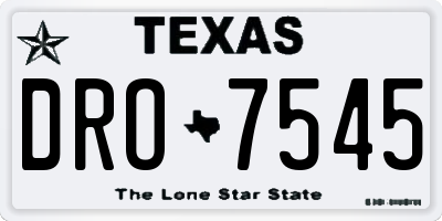 TX license plate DRO7545