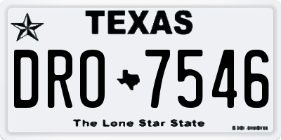 TX license plate DRO7546