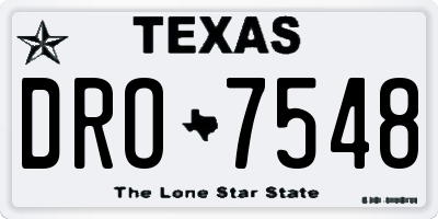TX license plate DRO7548