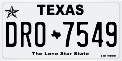 TX license plate DRO7549