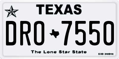 TX license plate DRO7550