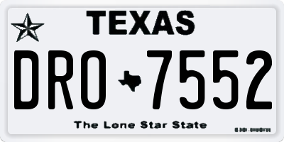 TX license plate DRO7552