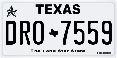 TX license plate DRO7559