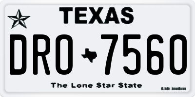 TX license plate DRO7560