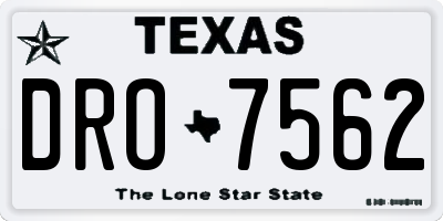 TX license plate DRO7562