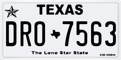 TX license plate DRO7563