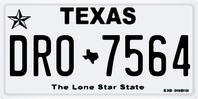 TX license plate DRO7564