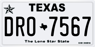 TX license plate DRO7567