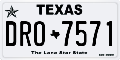 TX license plate DRO7571