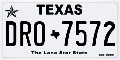 TX license plate DRO7572