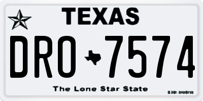 TX license plate DRO7574