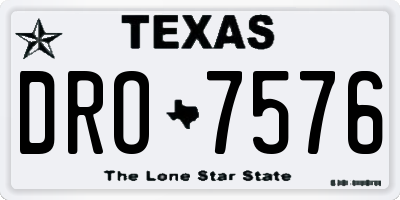 TX license plate DRO7576