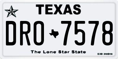 TX license plate DRO7578