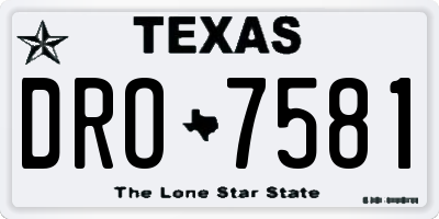 TX license plate DRO7581