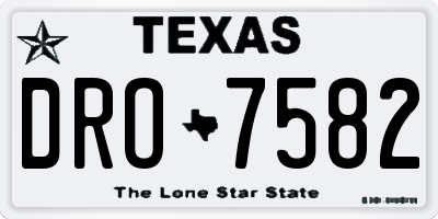 TX license plate DRO7582