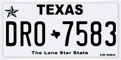TX license plate DRO7583