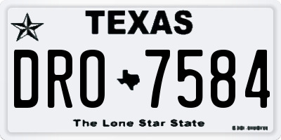 TX license plate DRO7584