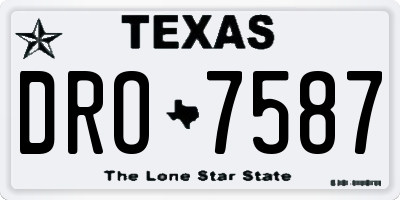 TX license plate DRO7587