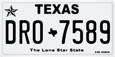 TX license plate DRO7589