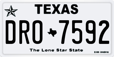 TX license plate DRO7592