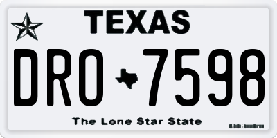 TX license plate DRO7598