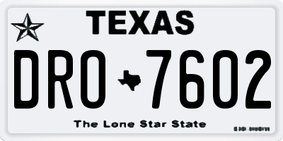 TX license plate DRO7602