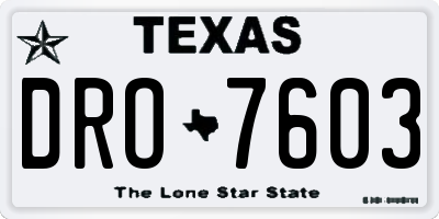 TX license plate DRO7603