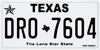 TX license plate DRO7604