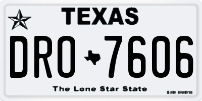 TX license plate DRO7606