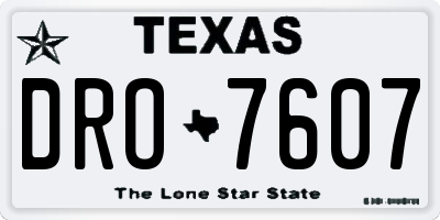 TX license plate DRO7607