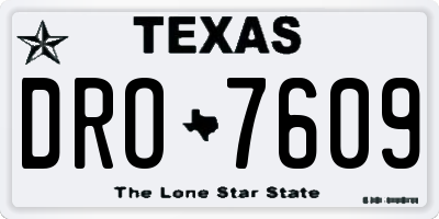 TX license plate DRO7609