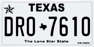 TX license plate DRO7610