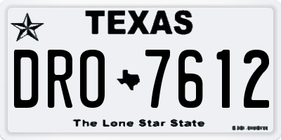 TX license plate DRO7612