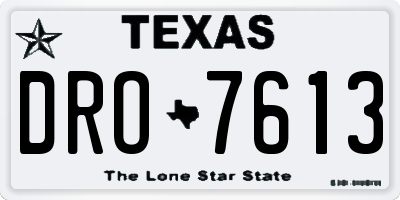 TX license plate DRO7613