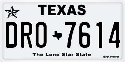 TX license plate DRO7614