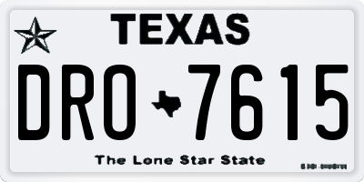 TX license plate DRO7615