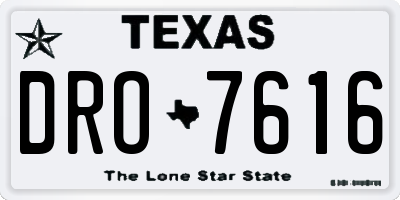 TX license plate DRO7616